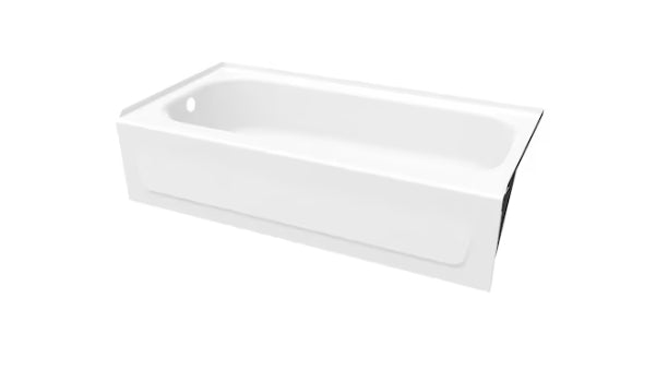 MAAX Pro Steel 30-in x 60-in White Porcelain Enameled Steel Rectangle Alcove Soaking Bathtub ( Left Drain )