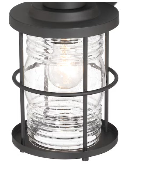 Allen + Roth Kerner 1 -Light 12-in H Matte Black Hardwired Outdoor Wall Light