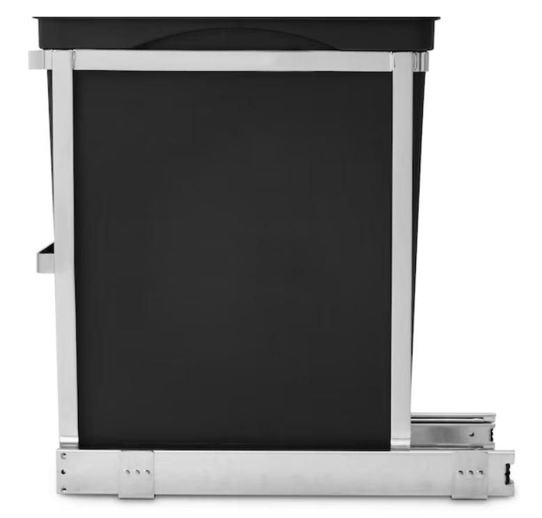 Simplehuman Under Counter Pull-Out, 30 Liter Black Plastic Indoor Kitchen Lidless Trash Can