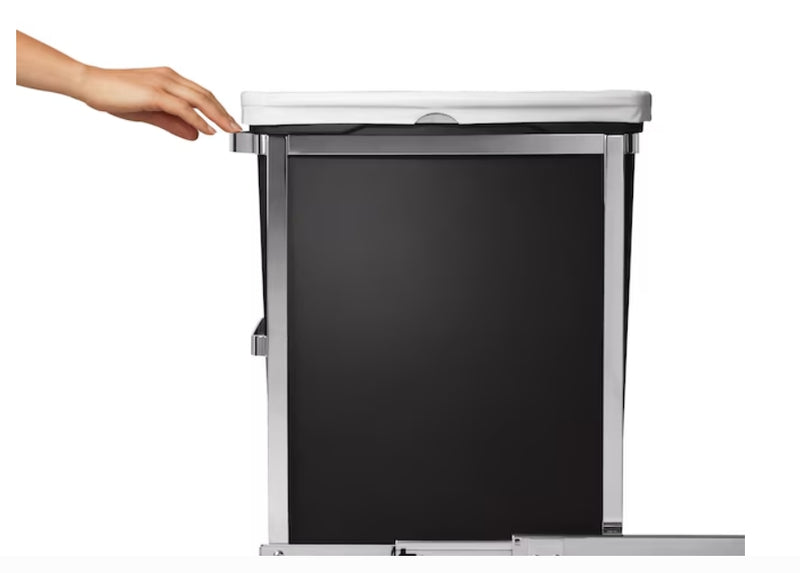 Simplehuman Under Counter Pull-Out, 30 Liter Black Plastic Indoor Kitchen Lidless Trash Can