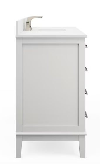 allen + roth Alcova 48-in Gray Undermount Single Sink Bathroom Vanity with White Engineered Stone Top