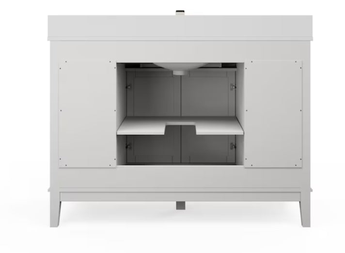 allen + roth Alcova 48-in Gray Undermount Single Sink Bathroom Vanity with White Engineered Stone Top