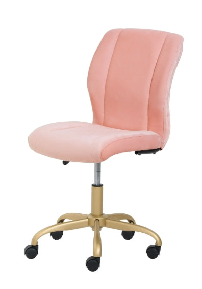Mainstays Plush Velvet Office Chair, Pearl Blush