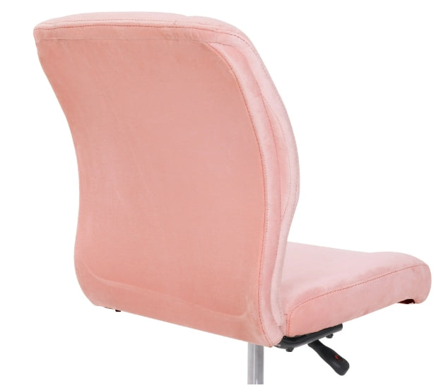 Mainstays Plush Velvet Office Chair, Pearl Blush
