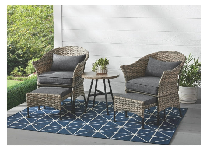Mainstays Arlington Glen 5-Piece Outdoor Wicker Patio Furniture Set, Brown