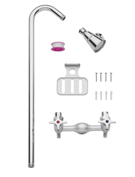 Homewerks 8.0-in x 8.18-in x 23.4-in Chrome Outdoor Shower