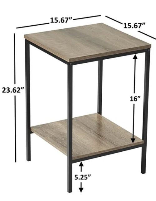 Mainstays Contemporary Two Piece Side Tables, Rustic Brown