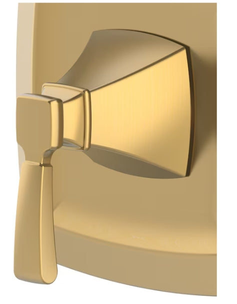 Allen + Roth Chesler Brushed Gold 1-Handle Single Function 3.54-in Square Bathtub And Shower Faucet with Valve