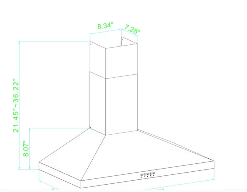 Winflo Convertible 200-CFM Stainless Steel Wall-Mounted Range Hood