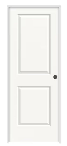 RELIABILT Moderne White Hollow core 2-panel square Left hand Pre-hung Interior Door