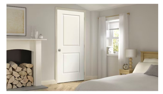 RELIABILT Moderne White Hollow core 2-panel square Left hand Pre-hung Interior Door