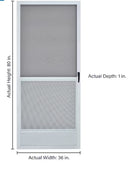 RELIABILT Universal reversible Hinged Screen door 36-in x 80-in White Aluminum Single