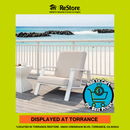ASMETEN Patio Lounge Chair 27" with Beige Cushion and White Acacia Wood Frame