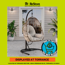 Mainstays Steel Outdoor Hanging Egg Chair with Stand and Cushion, Beige