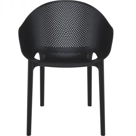 Sky Pro Siyah Outdoor Stacking Arm Chair Set of 2