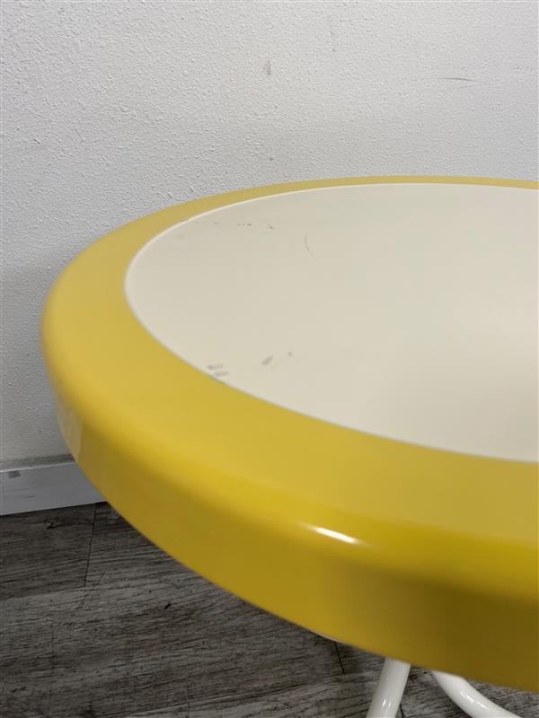 Retro-Style Yellow Round Accent Table