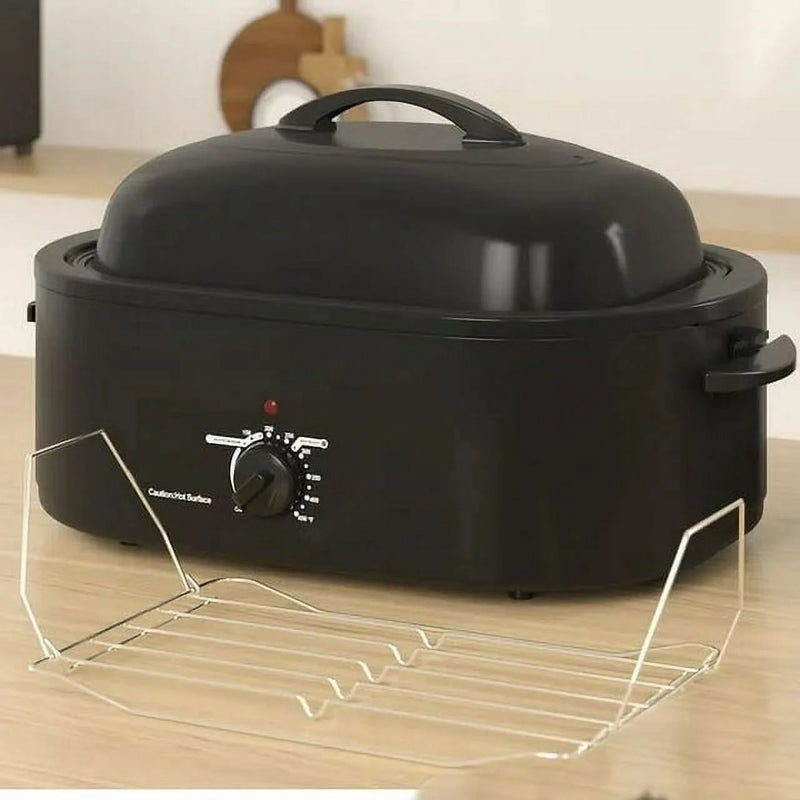 18 QT Electric Roaster Oven With Removable Insert Pot, Black