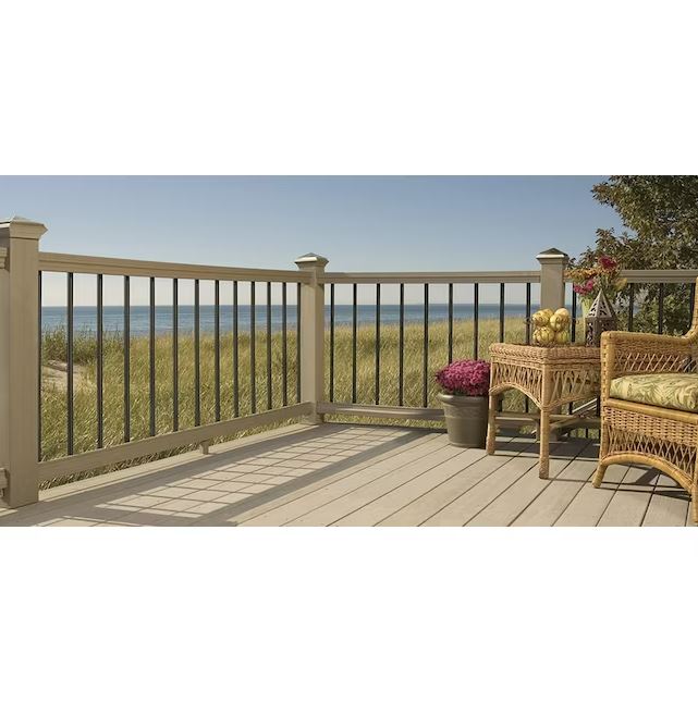 Deckorators 3/4-in x 32-in Black Aluminum Round Deck Baluster (10-Pack) - Set of 5