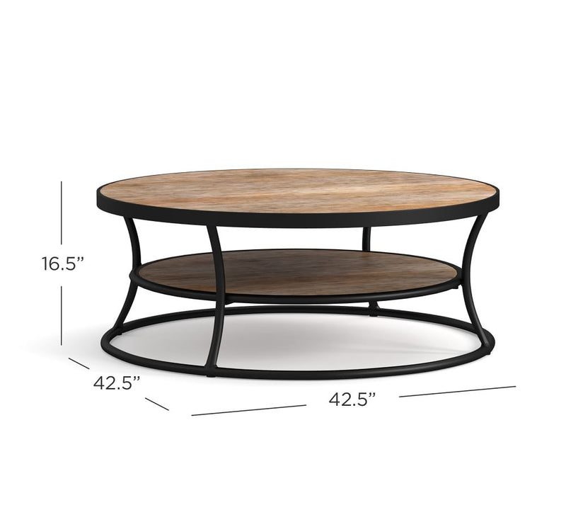 Four Hands Bartlett Round Metal and Reclaimed Coffee Table