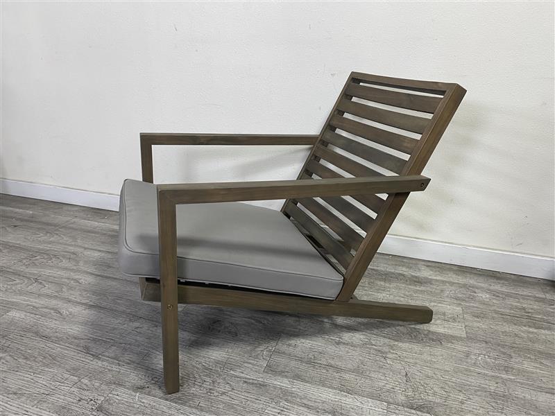 "Urban Tranquility" Sleek Wooden Armchair with Cushion
