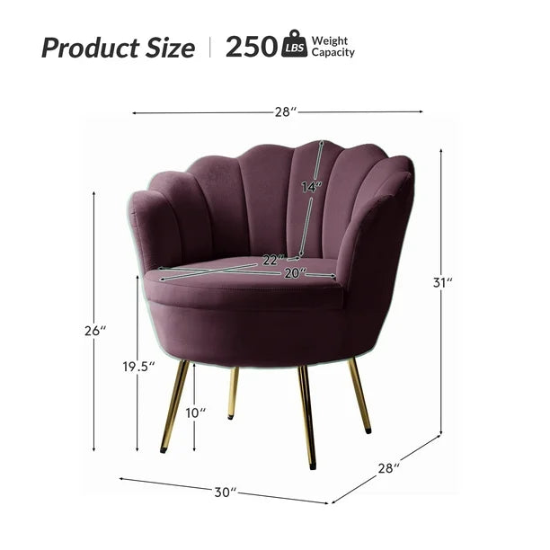 Hendrix Purple Velvet Barrel Chair by Etta Avenue