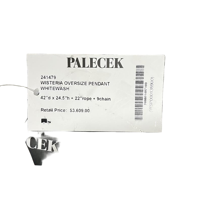 Palecek Wisteria Oversized Pendant, Whitewash