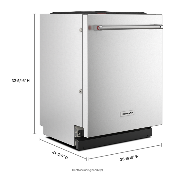 KitchenAid PrintShield Finish Flush-to-Cabinet Dishwasher with FreeFlex Fit Third Level Rack