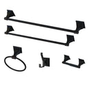 Monarch 5-Piece Towel Bars Bathroom Accessory Set, Matte Black