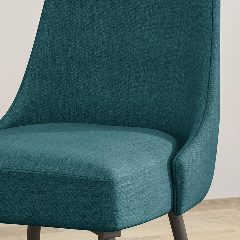 Bellamy Studio Modern Fabric Dining Chairs, Set of 2, Teal, Gunmetal
