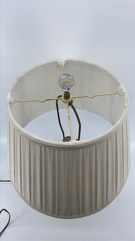 Elegant Pleated Shade Lamp with Ornate Gold Base
