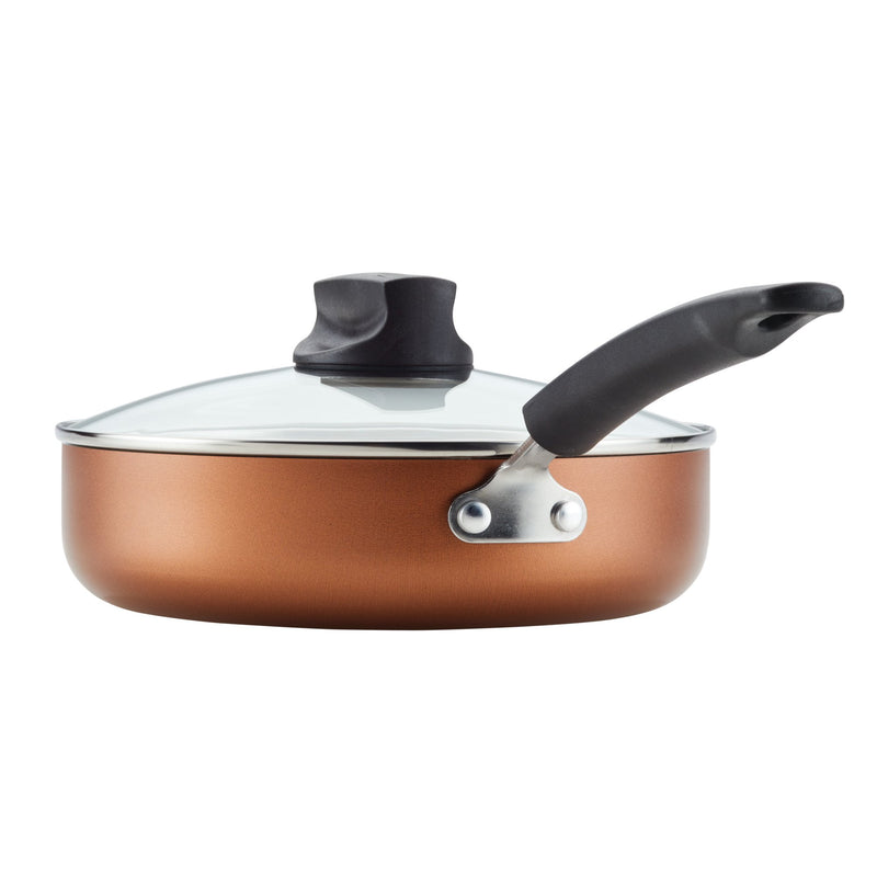 Farberware Easy Clean Steam Vent 14 Piece Nonstick Pots and Pans Set, Copper
