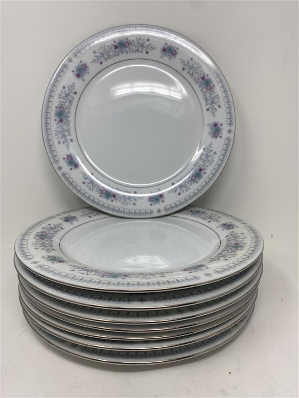 Classic Floral Porcelain Dinner Plates - Set of 6 - 10.5" Diameter