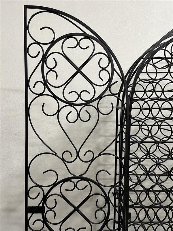 Mid-Century French Iron Gothic Style 140 Bottle Wine Rack