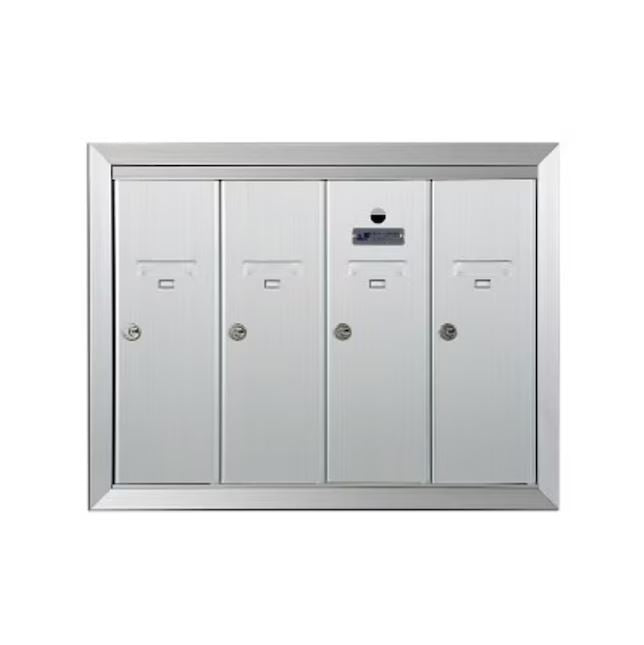 Florence Corporation Recessed Mount Silver Metal Standard Lockable Cluster Mailbox