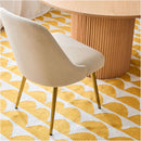 Mid-Century High-White Leather Dining Chair - Metal Legs Set of 2