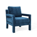 Crushed Performance Navy Velvet Armchair