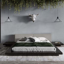 Modrest Tokyo - Stylish Black and Grey Platform Bed with Leatherette Headboard, Slats Included