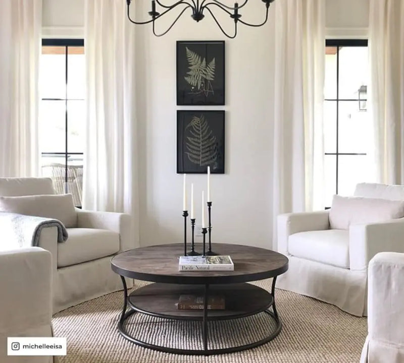 Four Hands Bartlett Round Metal and Reclaimed Coffee Table