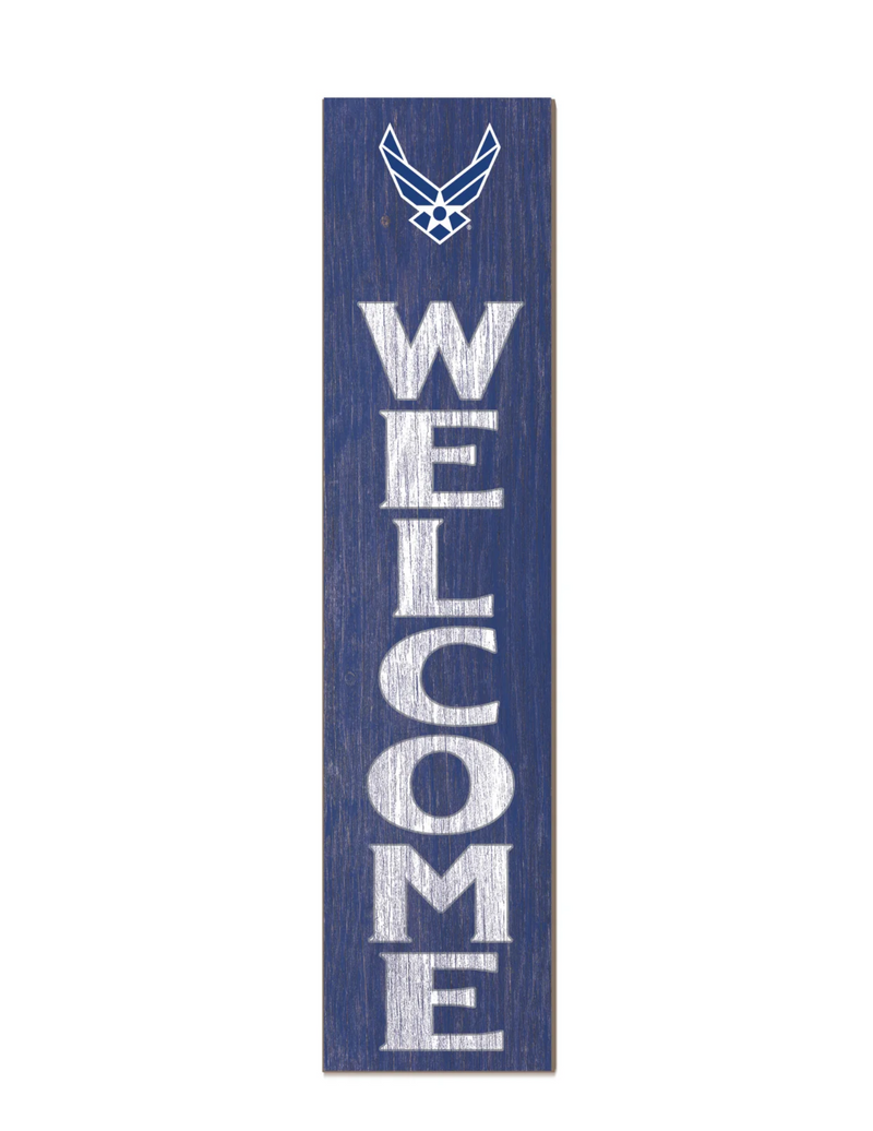AIR FORCE LEANING SIGN WELCOME 8"x 40"
