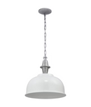 Progress Lighting Impress White Industrial Dome Led; Hanging Pendant Light