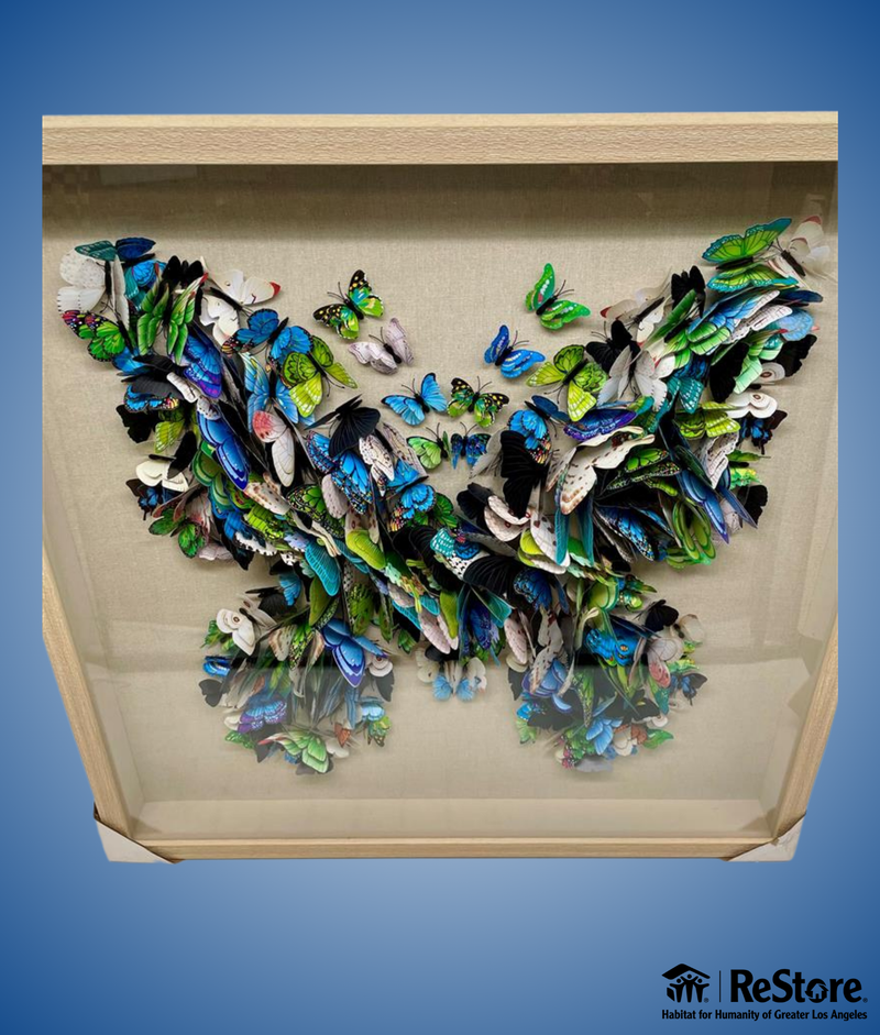 3D Butterfly Gathering Grand Shadow  31.5" x  31.5" Box Wall Decor