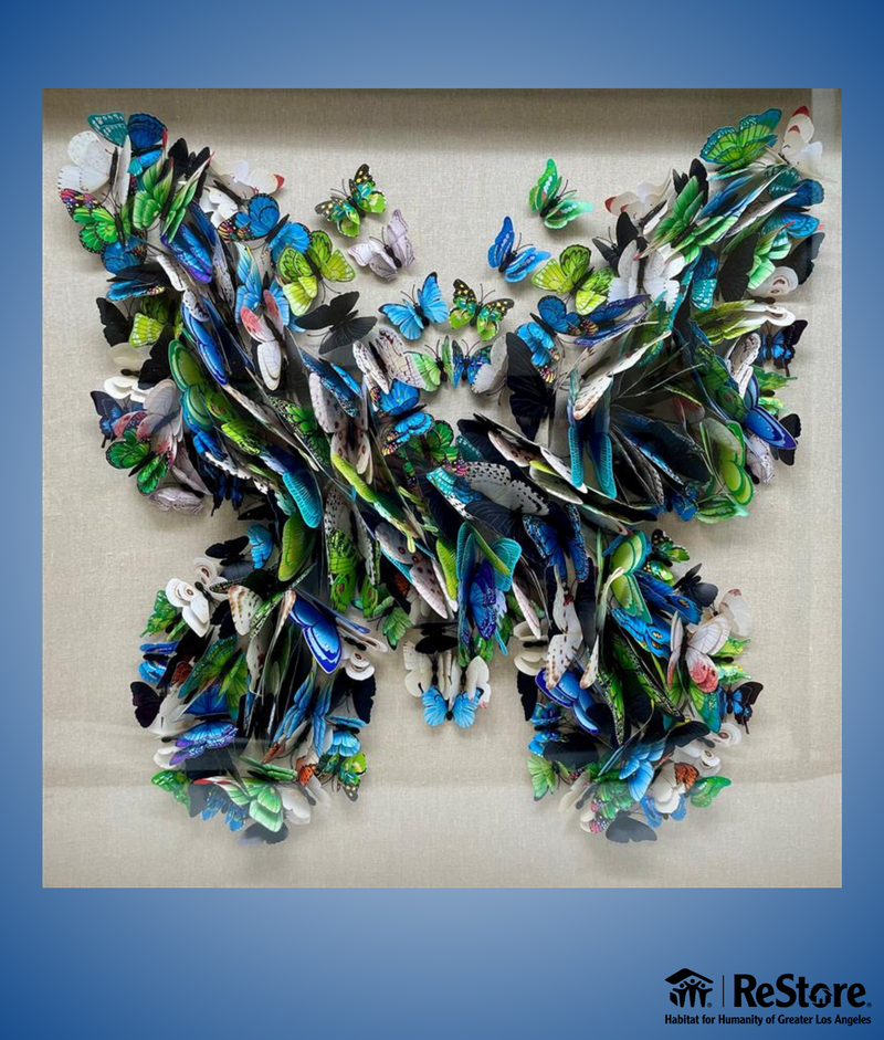 3D Butterfly Gathering Grand Shadow  31.5" x  31.5" Box Wall Decor