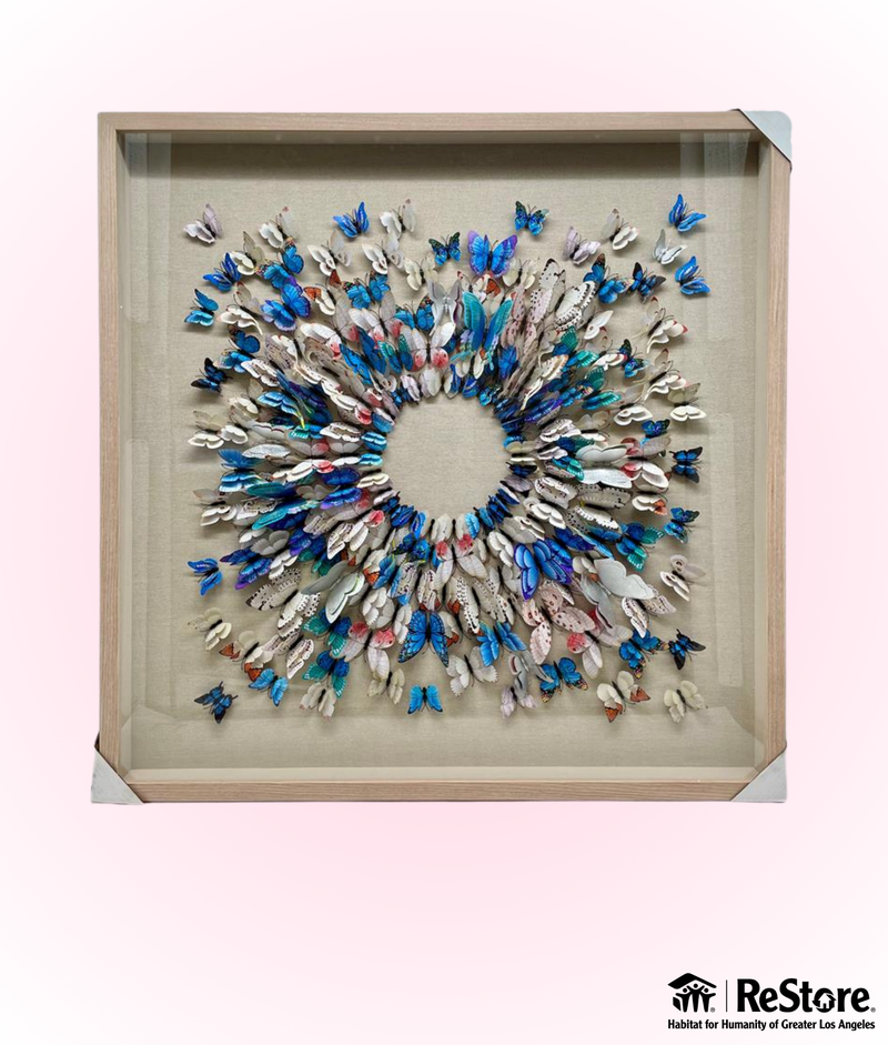 3D Butterfly Mandala 39.5" x 39.5" Framed Wall Art