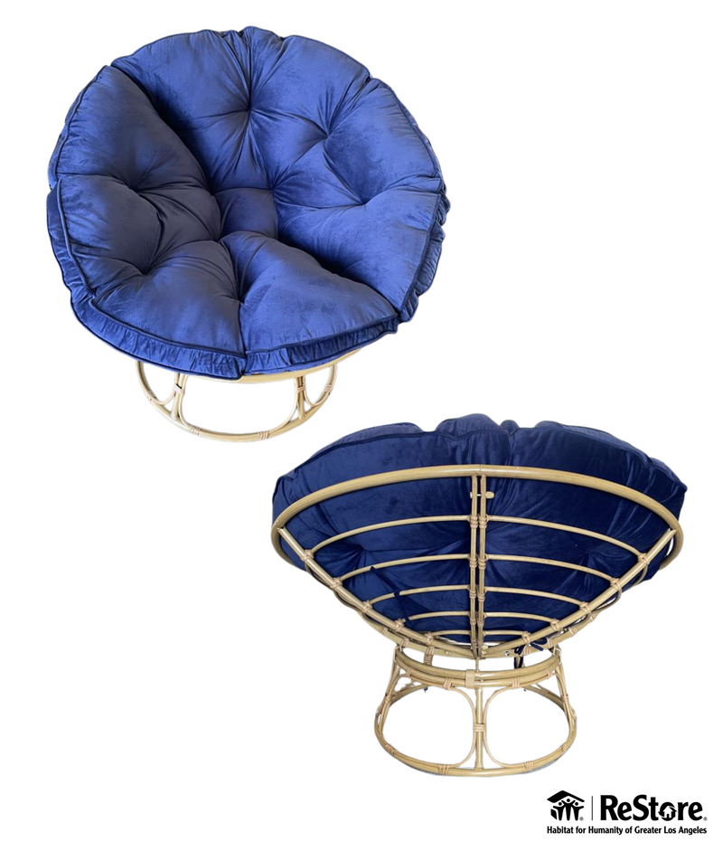 Better Homes & Gardens Papasan Accent Chair, Velvet Blue