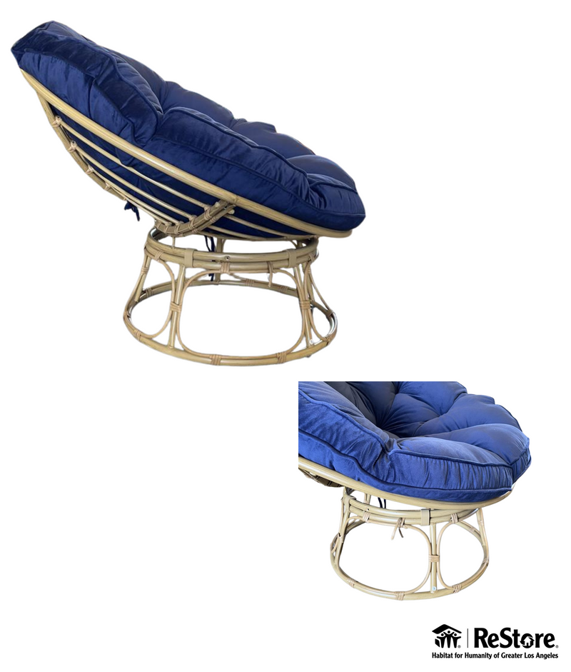 Better Homes & Gardens Papasan Accent Chair, Velvet Blue
