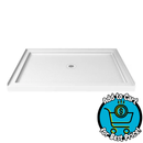 DreamLine 36-in W x 42-in L White Single Shower pan base with 1.75-in H (Center Drain)
