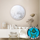 allen + roth 30" Round White Wash Framed Wall Mirror
