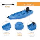 Lifetime Blue Calypso Kayak w/ Backrest and Paddle