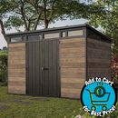 Keter Signature Collection 11x7 Modern Outdoor Storage Shed Walnut