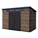 Keter Signature Collection 11x7 Modern Outdoor Storage Shed Walnut